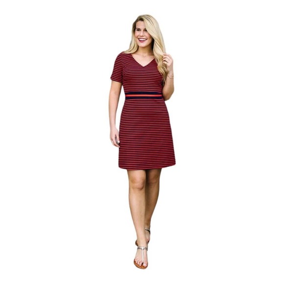 Draper James Ponte Stripe A-line Dress - Picture 1 of 4